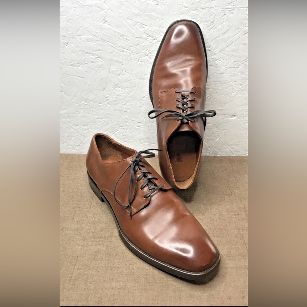 Frye Men's Derby Dress Shoes Whiskey Brown Leather Size 9D Made in Mexico